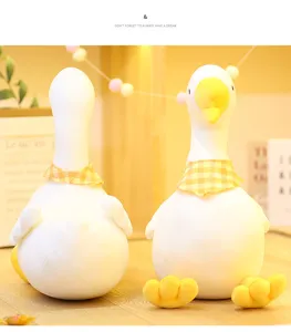 Simpatico giocattolo di peluche d'oca bianca morbido cuscino di bambola regalo per bambini