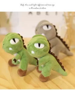 Creative standing green dinosaur plush toy doll miniature ornament for room decor