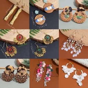 European American retro woven tassel earrings set multi style fashion women jewelry items
