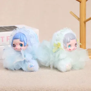 Bambola in vinile peluche ciondolo fata dei fiori simpatico giocattolo morbido borsa.
