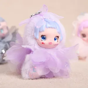 Adorabile bambola peluche vinile pendente fata dei fiori gonna soffice giocattolo borsa