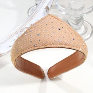 Close-up detail view of the retro crown rhinestone fabric headband, exquisite craftsmanship.