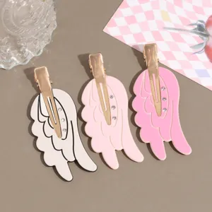 Sweet Angel Wing Rhinestone Hair Clip Cute Side Bangs Hairpin Hair Accessories For Women Daily Styling Hair Jewelry