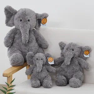 Grauer Elefant Plüschtier Set, süße Stofftier Puppe für Kinder Geburtstag, weichkuschelig.