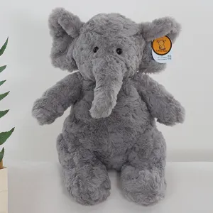 Süßes graues Elefanten Plüschtier mit großen Ohren, weiche Kuschelpuppe für Babys und Kinder.