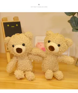 Flauschiger lockiger Teddybär Plüschpuppe süßer Rucksackanhänger weiches Kuscheltier