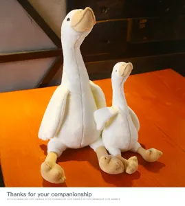 Set peluche oca bianca carina, grande e piccola bambola animale morbida per regalo.