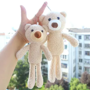 Süßer lockiger Plüsch Bär Schlüsselanhänger, weiche Teddy Puppe Tasche Anhänger für Mädchen.