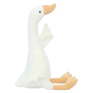 Simpatico peluche di oca bianca morbido animale di peluche bambola cuscino regalo bambini