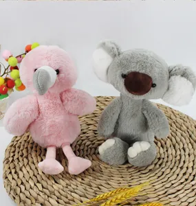 Cute plush koala and flamingo doll set, soft stuffed animals for kids and girls birthday gifts.