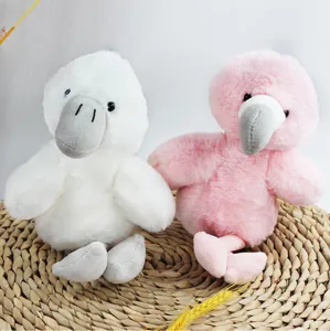 Cute plush bird toys soft stuffed white dove and pink flamingo doll for kids birthday gifts