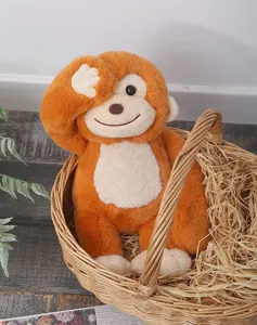 Peluche de mono marrón juguete suave muñeca de peluche de animal para regalo de niños detalle