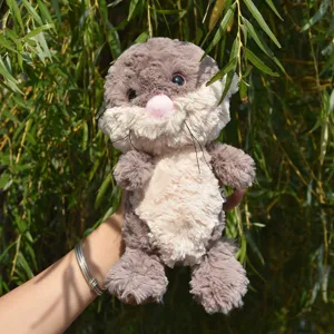 Cute brown otter plush toy soft stuffed animal cute forest animal doll girl sleeping gift