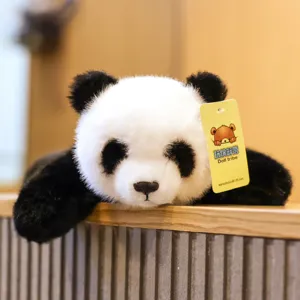 Cute realistic panda plush toy, soft stuffed animal hugging pillow for kids and bedroom decor.