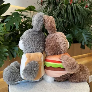 Peluche coniglietto pane e coniglio hamburger bambola carina regalo per ragazze dettaglio