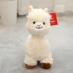 Cute white alpaca plush toy doll, soft and fluffy stuffed animal perfect gift for kids.