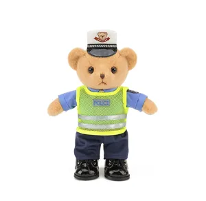 Schattige politie teddybeer pluche speelgoed zacht gevormd dier pop kinderen cadeau