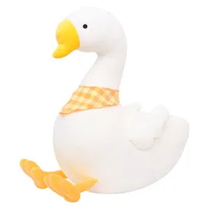 Lungo peluche oca bianca morbido cuscino di animale imbottito regalo creativo per bambini