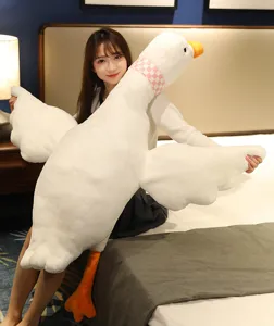 Grande peluche di oca bianca morbido cuscino di animale imbottito camera da letto letto