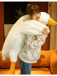 Gran peluche de ganso blanco suave almohada abrazable lindo muñeco de animal regalo