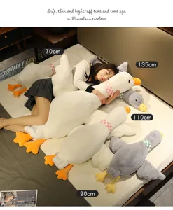 Simpatico cuscino oca peluche, soffice anatra di peluche, grande bambola letto e decoro.