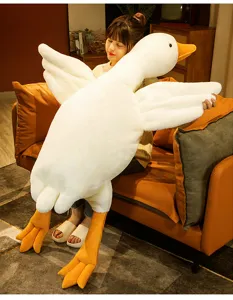 Gran ganso blanco de peluche suave lindo animal de peluche almohada muñeca de cisne.