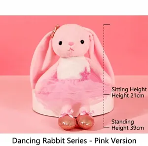 Rosa Ballett Hase Plüschtier süßes Kuscheltier Stofftier Kaninchen Puppe Geschenk für Mädchen