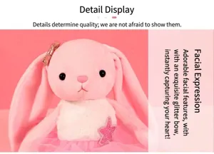 Süßes rosa Ballett Kaninchen Plüschtier Detail, weiche Kuscheltier Puppe Geschenk für Mädchen.