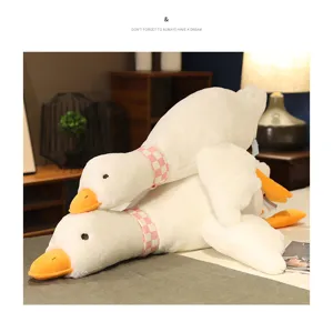 Morbido peluche oca bianca bambola anatra addormentata cuscino coccoloso carino per letto camera