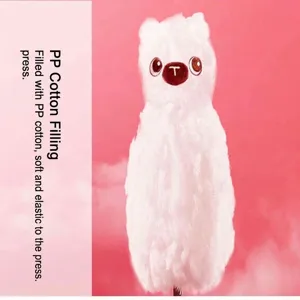 Flauschiges weisses Hasen Plueschspielzeug, weiche PP-Baumwolle Fuellung, suesses Geschenk.