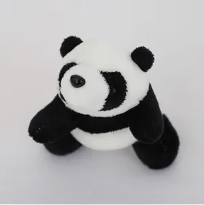 Cute lying panda plush toy pendant, soft stuffed animal accessory for bags and DIY decor.