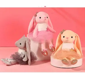 Süße Ballett Hase Plüschtier Puppe mit Tütü Rock, weiches Stofftier Geschenk für Mädchen.