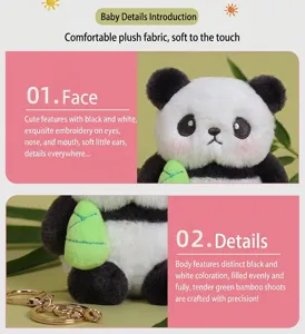 Lindo panda de peluche llavero muñeca bolso colgante suave regalo para niños y niñas