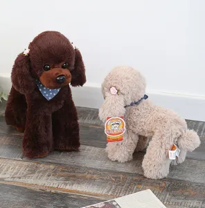Simpatico barboncino di peluche morbido animale imbottito bambola regalo compleanno bimbi.