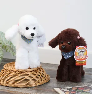 Simpatico cane barboncino di peluche morbido bambola peluche regalo compleanno dettaglio