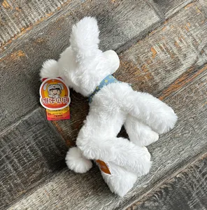 Peluche barboncino bianco simpatico animale imbottito cucciolo bambola regalo compleanno bimbi