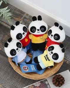 Cute panda plush toy keychain pendant stuffed animal doll bag charm cute gift for kids