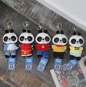 Cute panda plush keychain cartoon doll pendant soft toy bag accessory gift for kids