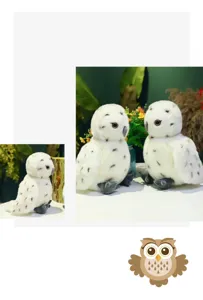 Simpatico peluche di civetta delle nevi bianca morbida bambola animale decorazione per la casa regalo