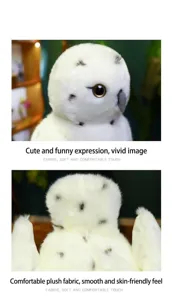 Simulazione gufo bianco peluche simpatico uccello animale imbottito morbido soffice regalo.