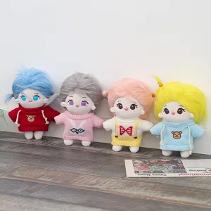 Baumwoll Plueschpuppe niedliche puppe mit skelett verstellbare haare anziehen haupt