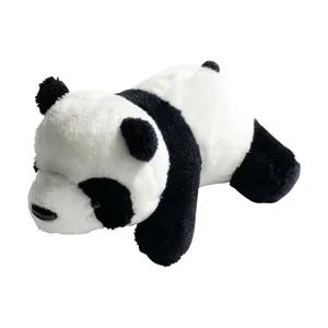 Cute lying panda plush toy doll stuffed animal cute fluffy cushion decoration gift.