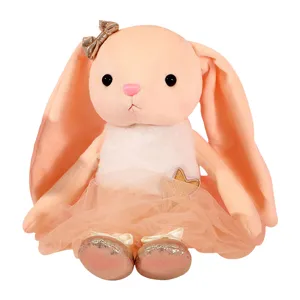 Süßes Ballett-Hasen-Plüschtier, weiche Kuscheltier-Puppe mit Tutu und Schleife für Mädchen.