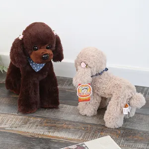 Simpatica coppia di peluche barboncino, morbida bambola di cane per regalo di compleanno.