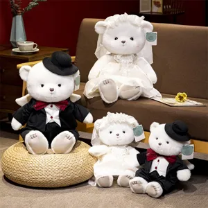 Couple wedding teddy bear plush toy soft stuffed animal doll lover gift for Valentine