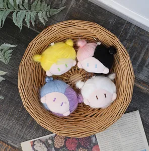 Plueschpuppe Kopf Schluesselanhaenger flauschiges Spielzeug niedlicher Taschenanhaenger Set bunt