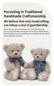 Pluche teddybeer paar met blauw lint schattige gevulde dierenspeelgoed voor verjaardag