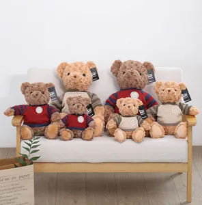 Vintage sweater teddy bear plush toy doll stuffed cute animal set for cozy home decor and gift.