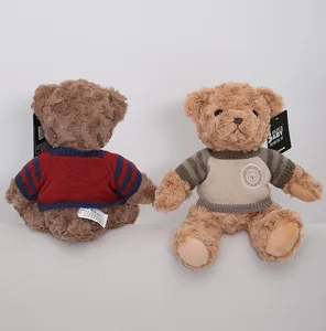 Cute vintage sweater teddy bear plush toy soft stuffed animal doll gift for kids.