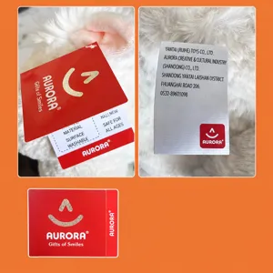 Aurora plush toy authentic tag detail, soft stuffed animal collectible doll main image display